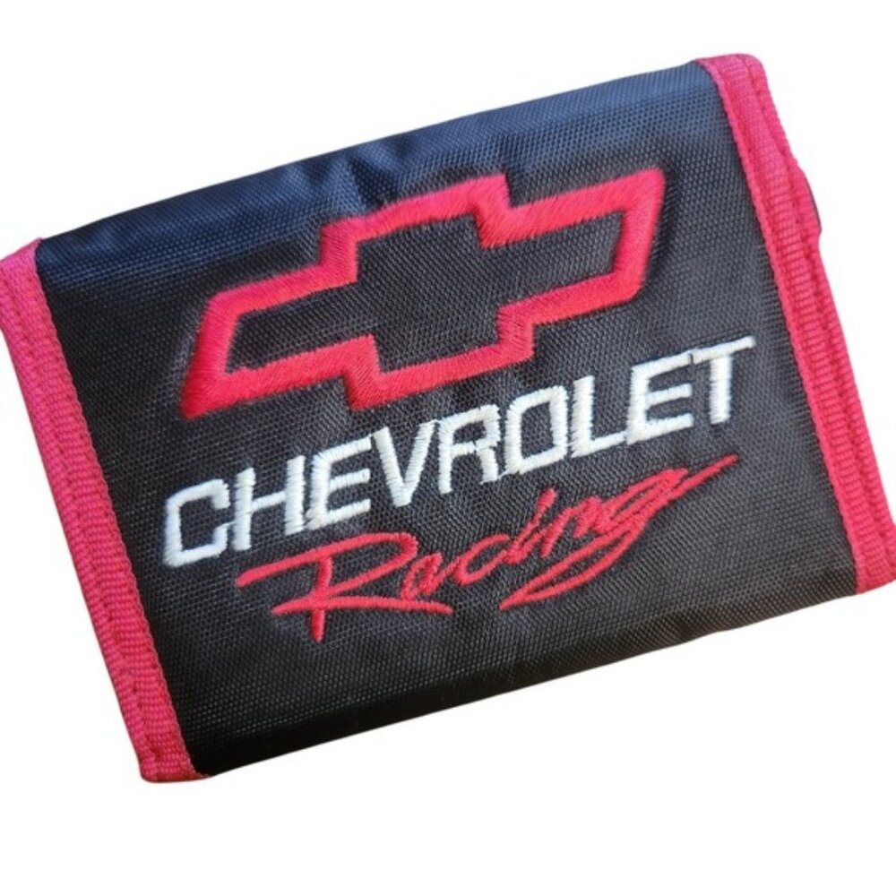 Chevrolet Racing Wallet Black Red Embroidered Bifold‎